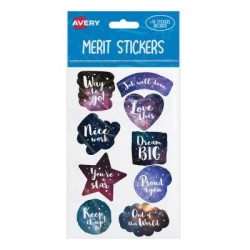 Avery Merit Stickers Cosmos 36 Pack Avery Merit Stickers Cosmos 36 Pack