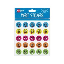 Avery Merit Stickers Smiley Faces Round 22mm 300 Pack Avery Merit Stickers Smiley Faces Round 22mm 300 Pack