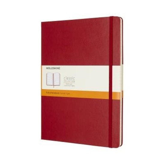 Moleskine Notebook XL Scarlet Red Hard Cover Ruled