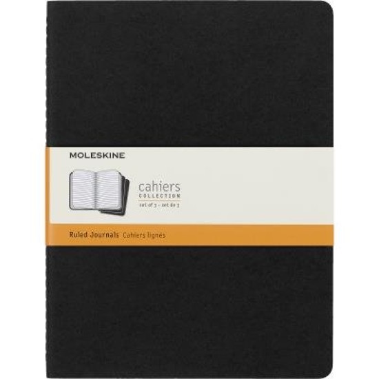 Moleskine Cahier Journals XL Black Ruled Pack 3