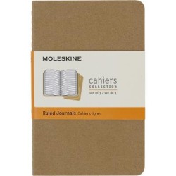 Moleskine Cahier Journals Pocket Kraft Brown Ruled Pack 3 Moleskine Cahier Journals Pocket Kraft Brown Ruled Pack 3