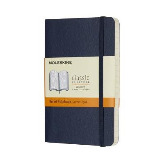 Moleskine Notebook Pocket Ruled Sapphire Blue Soft