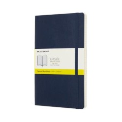 Moleskine Notebook Large Sapphire Blue Soft Cover Square