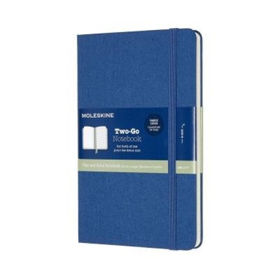 Moleskine Two-Go Notebook Medium Ruled/Plain Lapis Blue