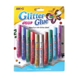Amos Glitter Glue Pack 10 10x10.5ml Amos Glitter Glue Pack 10 10x10.5ml