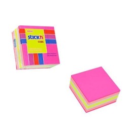 Stick'n Note Cube 51x51mm 250 Sheets Neon & Pastel Mix Magenta Front Stick'n Note Cube 51x51mm 250 Sheets Neon & Pastel Mix Magenta Front