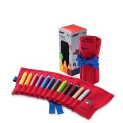 Lamy Coloured Pencils 3Plus in Cloth Roll with Sharpener Pack 12 Lamy Coloured Pencils 3Plus in Cloth Roll with Sharpener Pack 12