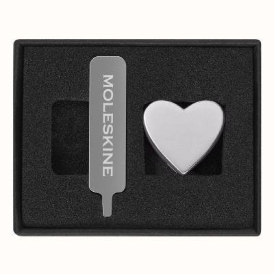 Moleskine Pins Heart Silver