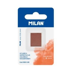 Milan Watercolour Paint Half Pan Refill Lava Brown Milan Watercolour Paint Half Pan Refill Lava Brown