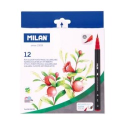 Milan Markers Brush Tip Watercolour Assorted Pack 12 Milan Markers Brush Tip Watercolour Assorted Pack 12