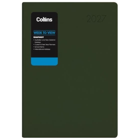 DIARIES 2027 Collins Diary Rhapsody A53 Week To View Racing Green 2027 page: 27