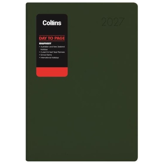 DIARIES 2027 Collins Diary Rhapsody A51 Day To Page Racing Green 2027 page: 18