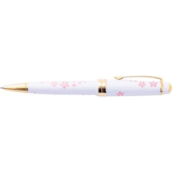 Cross Bailey Light Cherry Blossom Glossy White Resin Ballpoint with Gold Trim