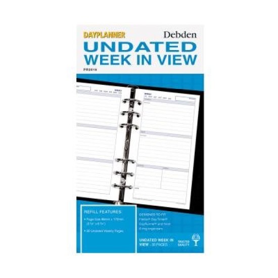 DIARIES 2027 Debden Dayplanner Personal Week to View Undated Refill page: 4