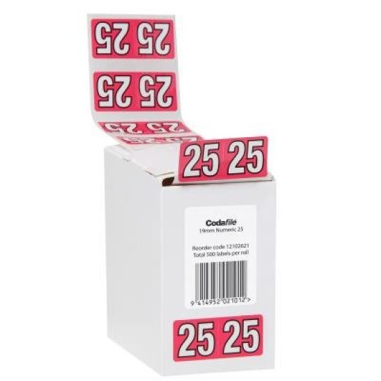 Codafile Label 19mm Year 2026 Roll 500