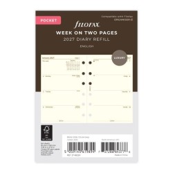 DIARIES 2027 Filofax Refill Classic Week To View Pocket Cotton Cream 2027 page: 8