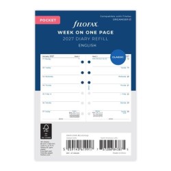 DIARIES 2027 Filofax Refill Classic Week Per Page Pocket 2027 page: 8