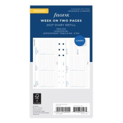 DIARIES 2027 Filofax Refill Classic Week To View With Appointments Landscape Personal 2027 page: 8