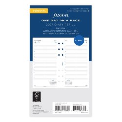 DIARIES 2027 Filofax Refill Classic Day Per Page With Appointments Personal 2027 page: 8