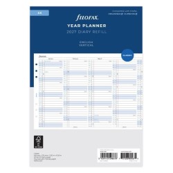 DIARIES 2027 Filofax Refill Year Planner Vertical A5 2027 page: 8