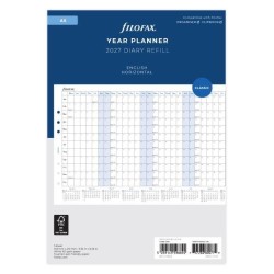 DIARIES 2027 Filofax Refill Year Planner Horizontal A5 2027 page: 8