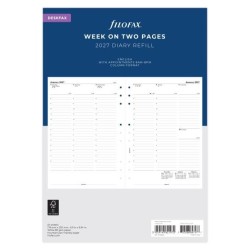 DIARIES 2027 Filofax Refill Classic Week To View With Appointments Vertical Deskfax 2027 page: 8