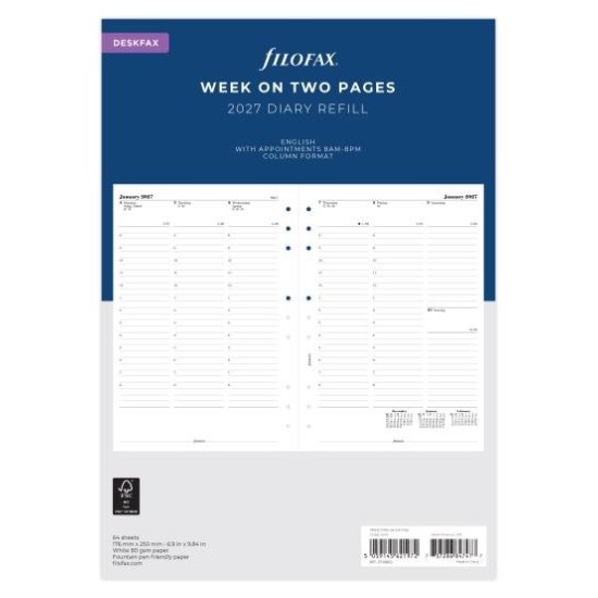 DIARIES 2027 Filofax Refill Classic Week To View With Appointments Vertical Deskfax 2027 page: 8