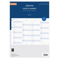 DIARIES 2027 Filofax Refill Year Planner Vertical A4 2027 page: 8