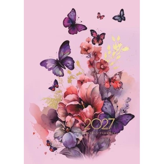 DIARIES 2027 Collins Diary Designer A4 Monthly Planner Butterflies 2027 page: 47