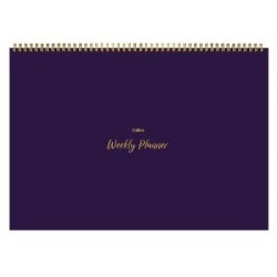 DIARIES 2027 Collins A4 Designer Desk Pad Week to View 50 Sheets Purple Checks Undated page: 52