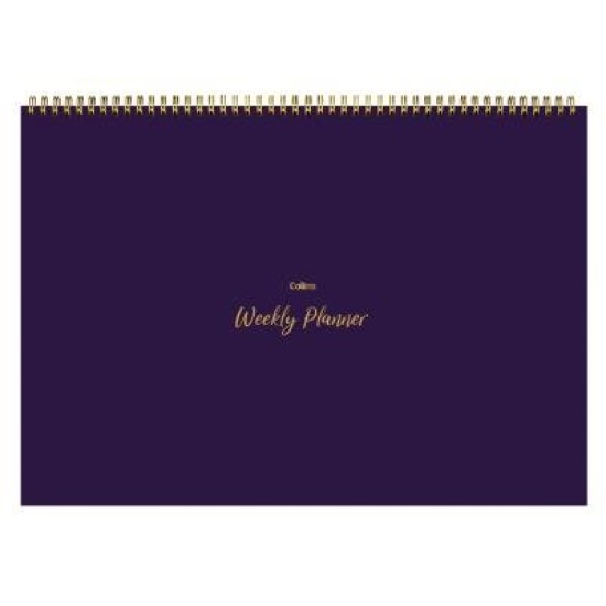 DIARIES 2027 Collins A4 Designer Desk Pad Week to View 50 Sheets Purple Checks Undated page: 52