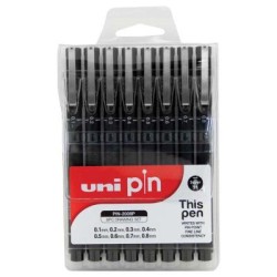 UNI PEN PIN DRAWING SET 8 PIECE