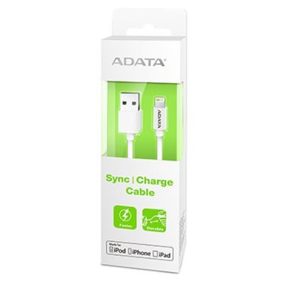 ADATA LIGHTENING CABLE 1M WHITE