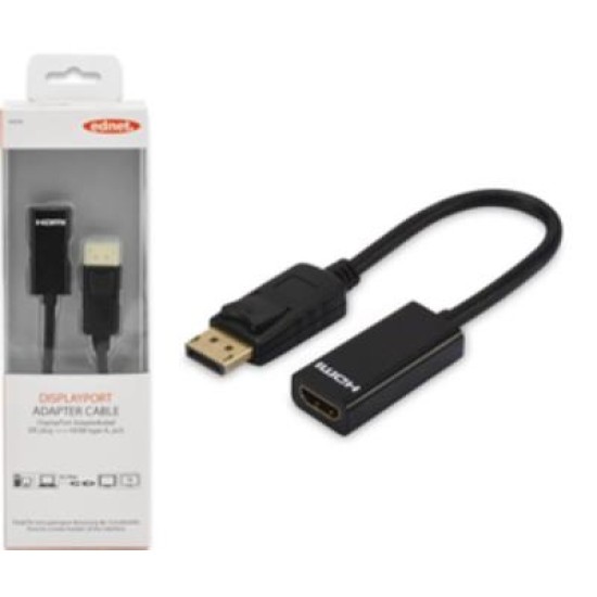 Ednet DisplayPort v1.1 (M) to HDMI Type A (F) 0.15m Adapter Cable