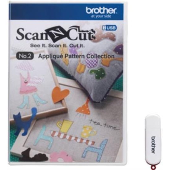 Brother CAUSB2  Scan N Cut Fabric - USB Number 2 Applique Pattern