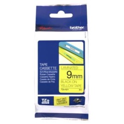 Brother TZe-621 9mm x 8m Black on Yellow Tape