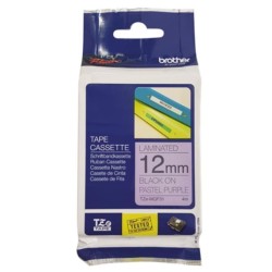 Brother TZe-MQF31 12mm x 4m Black on Pastel Purple Tape