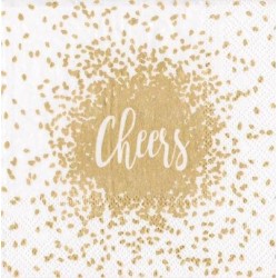 CHRISTMAS NAPKINS CHEERS GOLD C