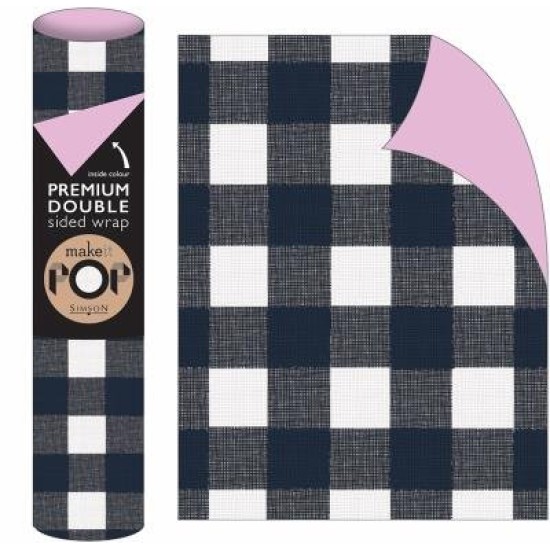 Roll Wrap (2M): Black Gingam Wash