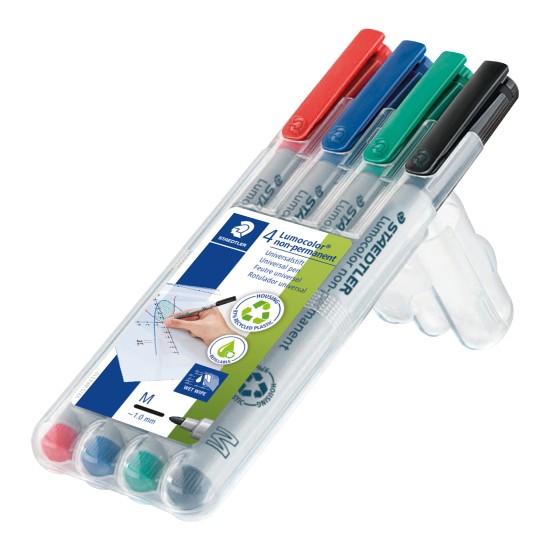 Lumocolor® non-permanent medium - wallet 4 asst colours