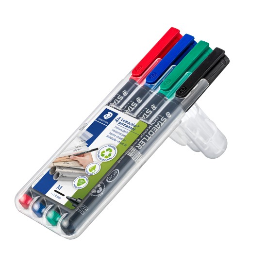 Lumocolor® permanent medium - wallet 4 asst colours