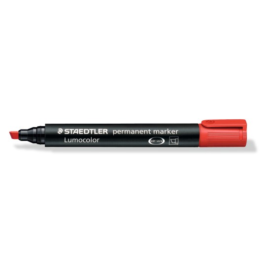 permanent marker chisel point - red