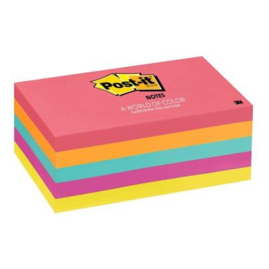Post-it Notes 655-5PK 76x127mm Poptimistic (Cape Town), Pack of 5