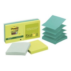 Post-it Rec Super Sticky Pop Up Notes R330-6SST 76x76mm Oasis (Bora), Pack of 6