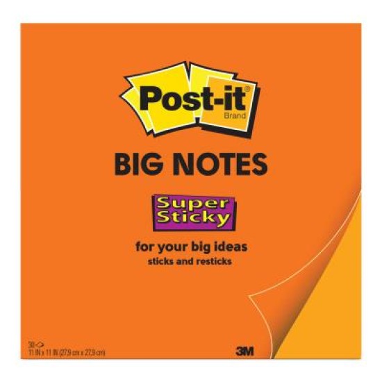 Post-it Super Sticky Big Notes BN11 Orange 279x279mm 30sh