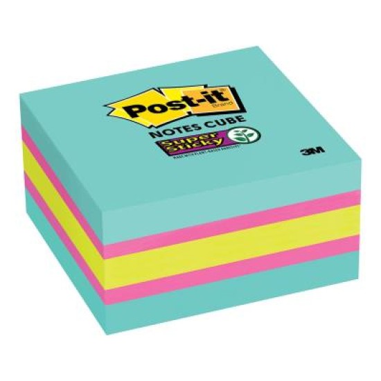 Post-it Super Sticky Memo Cube 2027-SSAFG 76x76mm 360sh