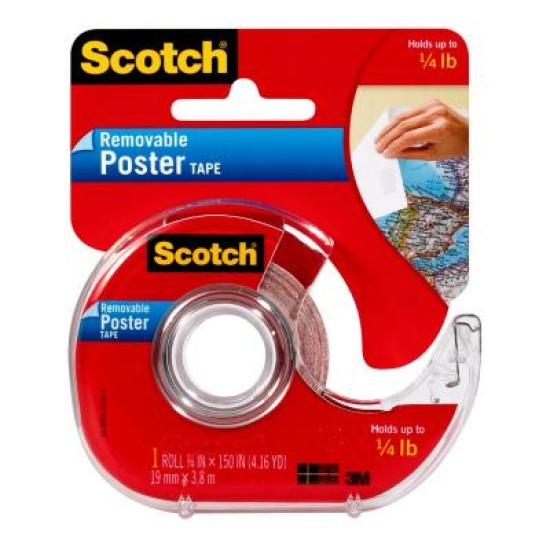 Scotch Removable Poster Tape 109S 19mmx3.8m on dispenser
