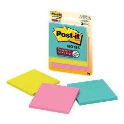 Post-it Super Sticky Notes 3321-SSMIA 76x76mm Supernova (Miami), Pack of 3