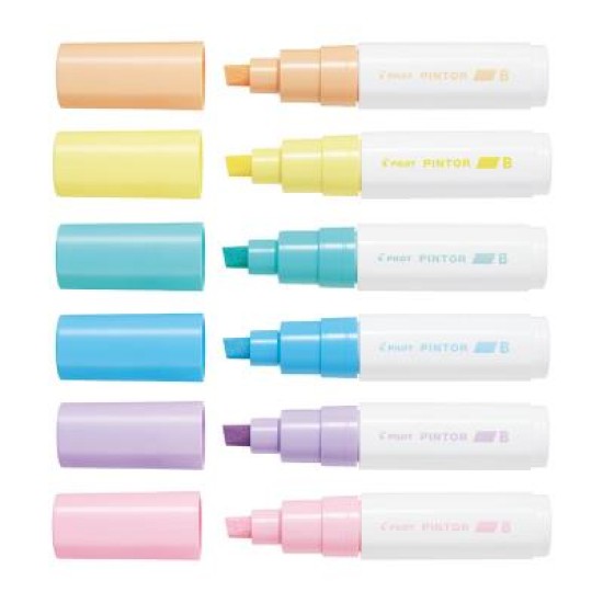 Pilot Pintor Marker Broad Pastel, Pack of 6