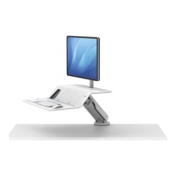 Fellowes Lotus RT Single Monitor Sit Stand Workstation White Fellowes Lotus RT Single Monitor Sit Stand Workstation White